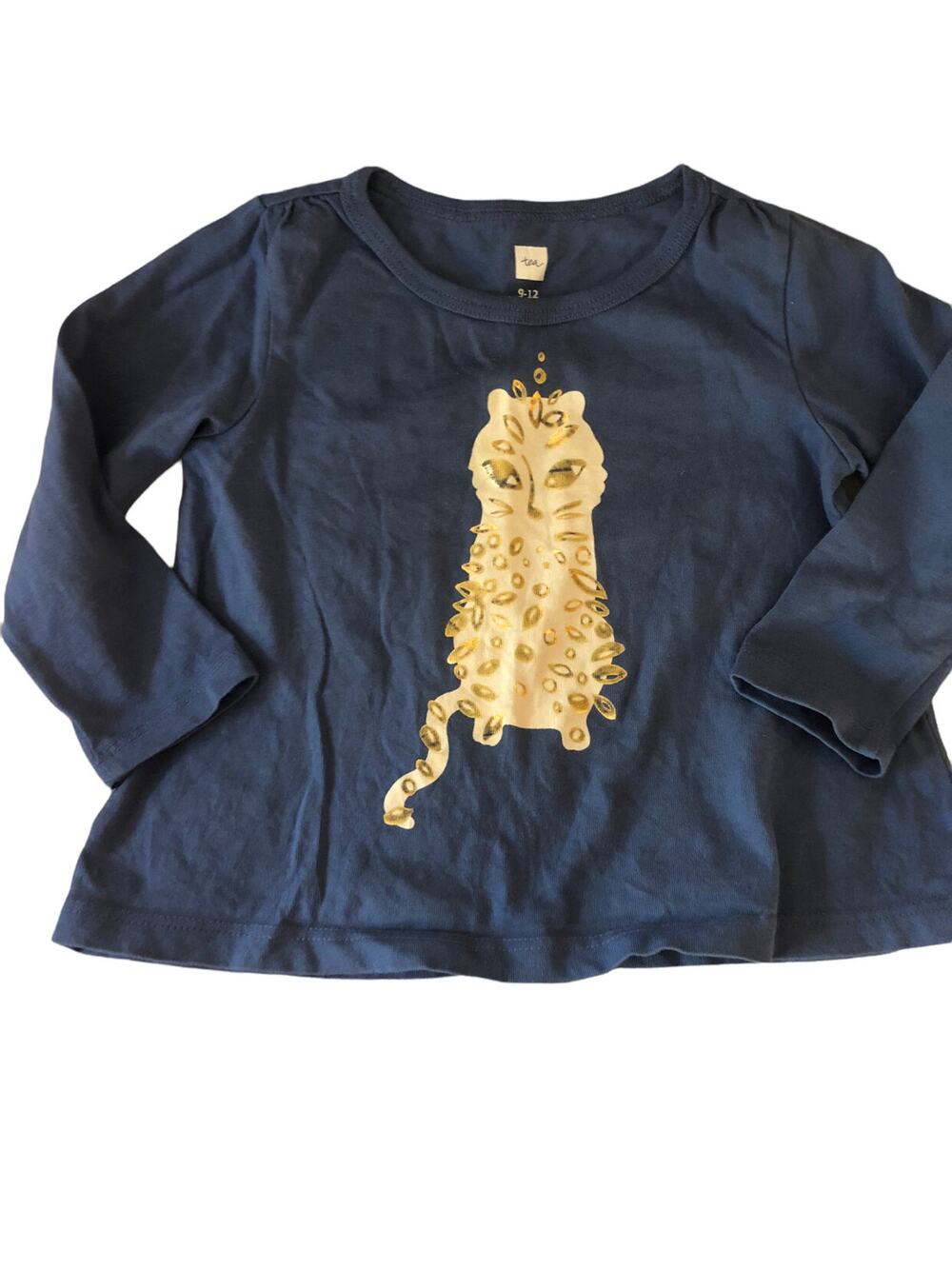 Tea Collection Blue Cat Shirt 9-12